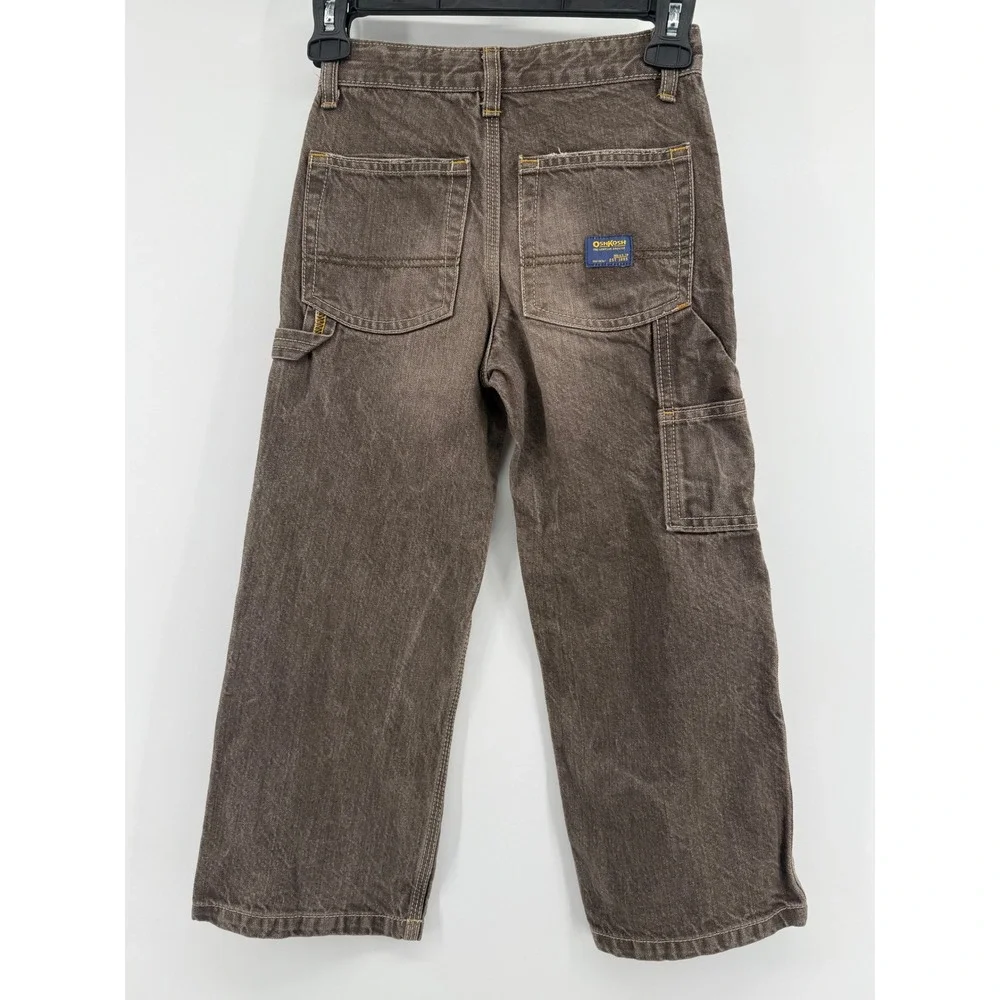 OshKosh B'gosh Carpenter Pants 6 Reg Brown Cotton Workwear Gorpcore Kids Utility